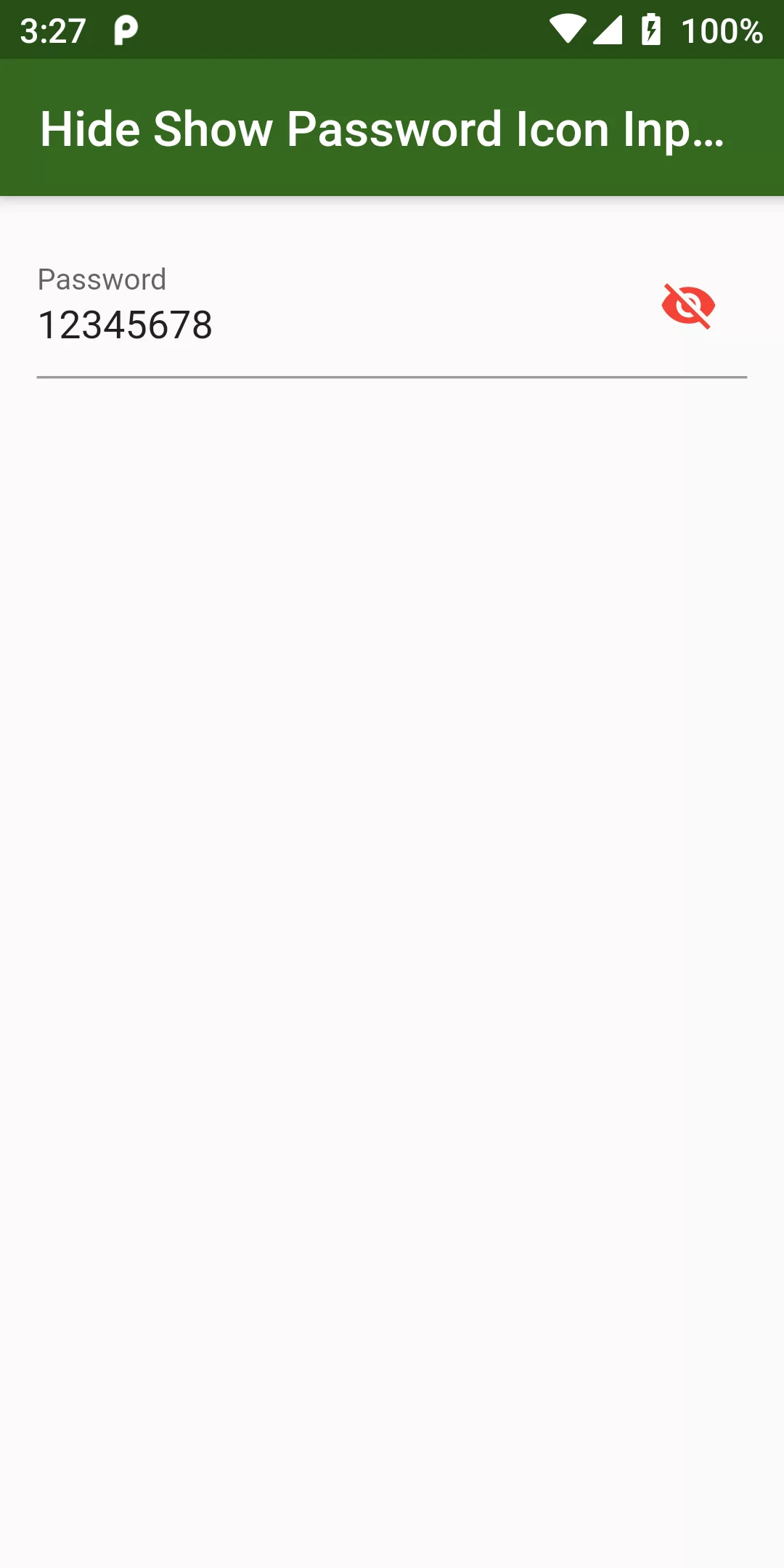 How To Hide Show Password Icon Input Field Using Flutter