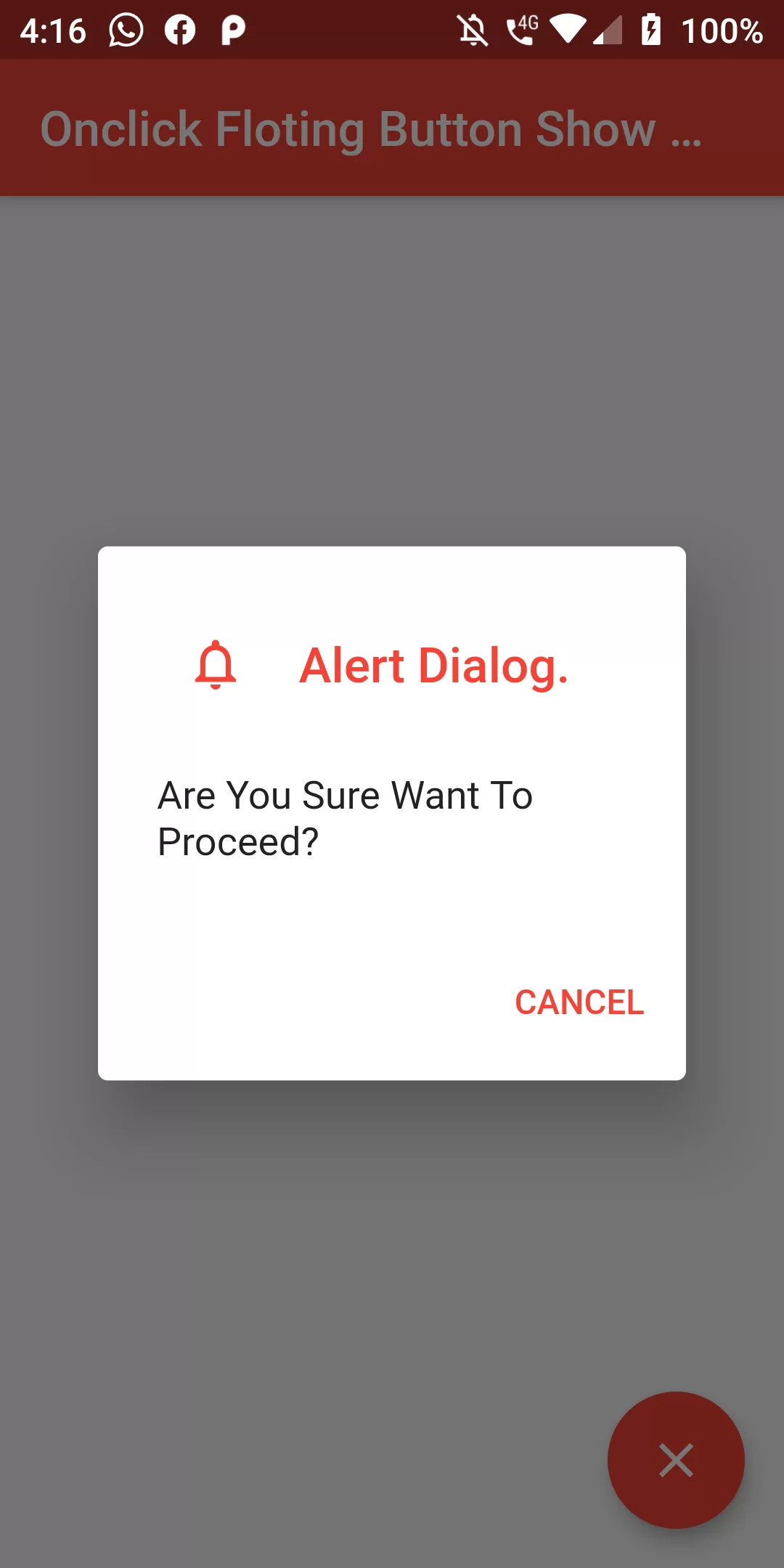 Onclick Floating Button Show Alert Dialog Box Using Flutter