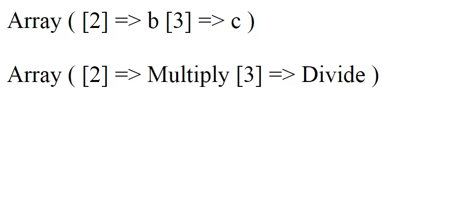 associative array in php