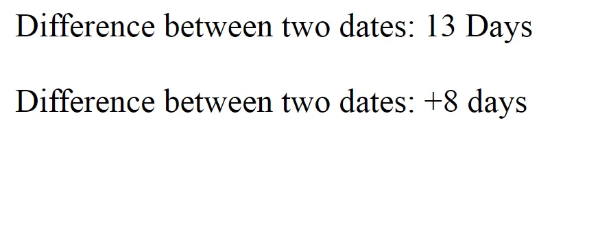 number of days between two dates in php