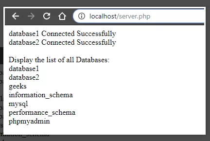 mysql database on single webpage